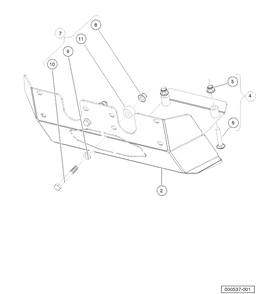 Steel Skid Plate Diagram and Parts List for HUV4421DXP 2006-11 Husqvarna Lawn Tractor