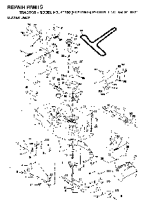 42inch Cutting Deck Diagram and Parts List for YT150 (HCYT150B, 954840021)(1996-04) Husqvarna Lawn Tractor