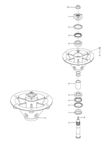 Spindle Diagram and Parts List for Z560LS  Husqvarna Lawn Tractor
