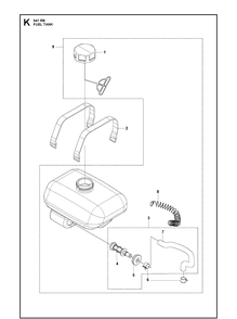 Fuel Tank Diagram and Parts List for 541RB  Husqvarna Brush Cutter