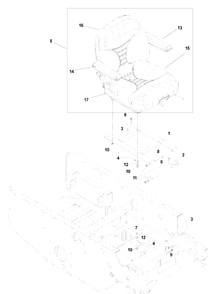Seat Assembly Diagram and Parts List for BZ6127D (968999218) (BAM) (033600000 and Up)(2004-11) Husqvarna Lawn Mower