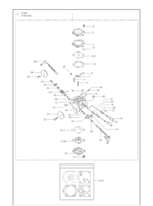 Carburetor Details Diagram and Parts List for K1260 (K1260 Rail)(2010-10) Husqvarna Table Saw Accessories