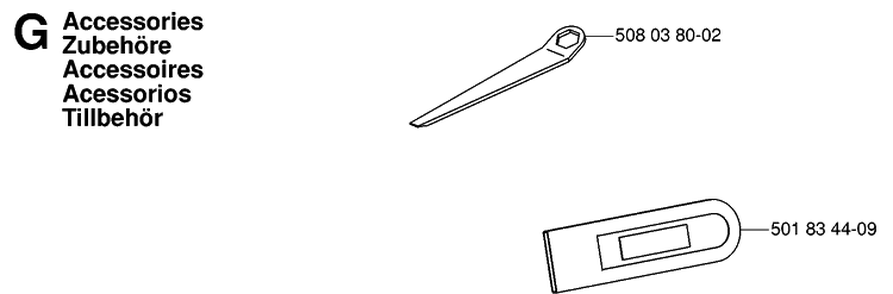 Accessories Diagram and Parts List for 317 20061900001-Current Husqvarna Chainsaw