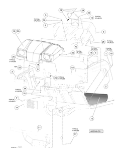 Front Body Trim, Gasoline Vehicles Diagram and Parts List for HUV4420G 2006-11 Husqvarna Lawn Tractor