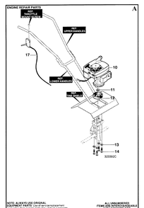 Engine Diagram and Parts List for CT16 1997-04 Husqvarna Cultivator