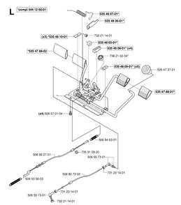 Pedals Diagram and Parts List for R15-V2 (953533701)(2006-01) Husqvarna Lawn Tractor