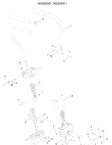 Steering 1 Diagram and Parts List for LSZ5424 (965880901)(2008-11) Husqvarna Lawn Mower