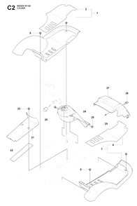 Cover 2 Diagram and Parts List for R11R (966830401)(2009-04) Husqvarna Lawn Tractor