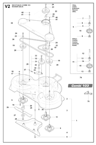 103cm Cutting Deck 3 Diagram and Parts List for R175 (965104901)(2007-01) Husqvarna Lawn Tractor