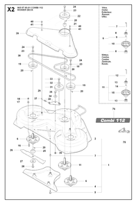 44-Inch/112cm Cutting Deck Diagram and Parts List for R155 (965178601)(2007-03) Husqvarna Lawn Tractor