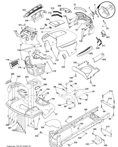 Chassis Diagram and Parts List for 2348LS (96043006400)(2008-11) Husqvarna Lawn Mower