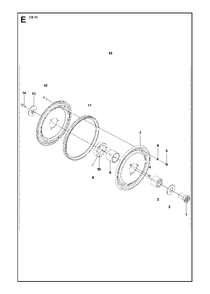 Driving Pulley Diagram and Parts List for CS10 2012-11 Husqvarna Circular Saw