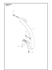 Handle Diagram and Parts List for 540XP Mark III Husqvarna Chainsaw