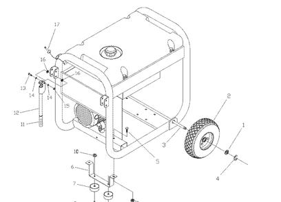 Wheel Kit Diagram and Parts List for 1935-1  Husqvarna Generator