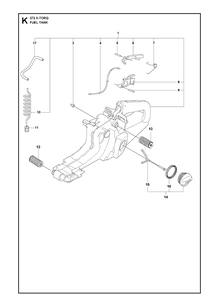 Fuel Tank 3 Diagram and Parts List for 372XP XPG Husqvarna Chainsaw