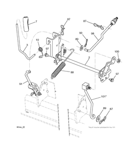 Mower Lift / Deck Lift Diagram and Parts List for YTH150 (96041002204)(2010-01) Husqvarna Lawn Tractor