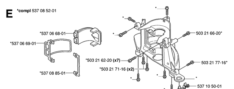 Crankcase Diagram and Parts List for 326HD60 (X-SERIES)(20062700001-20082200000) Husqvarna Hedge Trimmer
