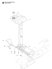Fuel System Diagram and Parts List for RIDER175 (965104901)(2007-01) Husqvarna Lawn Mower