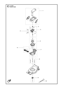 Power Head Diagram and Parts List for LC142IS  Husqvarna Lawn Mower