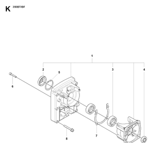 Piston And Crankshaft Diagram and Parts List for 350BT 20170600001-Current Husqvarna Leaf Blower / Vacuum