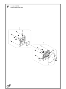 Crankcase Cover Assy Diagram and Parts List for 599348659 2020-07 Husqvarna Engine