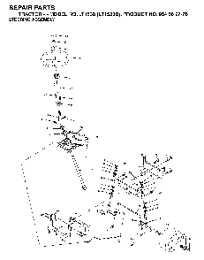 Steering Diagram and Parts List for LT1538 (LT1538B, 954569776)(2002-11) Husqvarna Lawn Tractor
