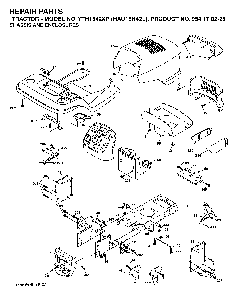 Chassis And Enclosures Diagram and Parts List for YTH1542XP (HAU15H42L, 954170225)(2005-05) Husqvarna Lawn Tractor