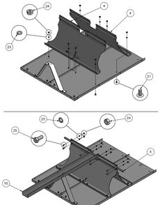 Dump Cart (Part 3) Diagram and Parts List for DC500 (25-0125) (683-04078A)(5313083-28)(2008-01) Husqvarna Lawn Tractor Accessories
