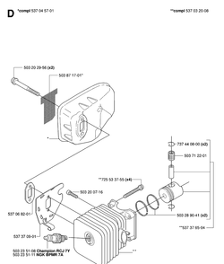 Muffler Diagram and Parts List for 325HS99 (X-SERIES)(20063600001-20081800000) Husqvarna Hedge Trimmer
