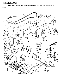 Drive Diagram and Parts List for LT125 (HC12542B, 954002711)(1995-01) Husqvarna Lawn Tractor