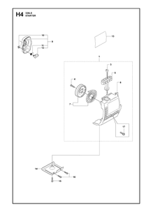 Starter 2 Diagram and Parts List for 326LDX 20091800001-Current Husqvarna Edger
