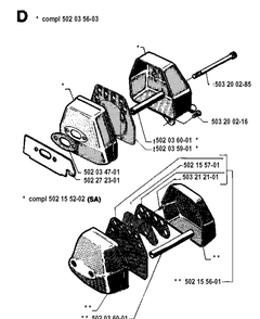 Muffler Diagram and Parts List for 250RX 19944000001-19954000000 Husqvarna Brush Cutter