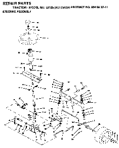 Steering Diagram and Parts List for LT125 (HC12542B, 954002711)(1995-01) Husqvarna Lawn Tractor