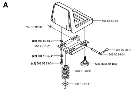 Seat Diagram and Parts List for RIDER155AWD (965089301)(2006-01) Husqvarna Lawn Mower