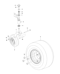 Wheels Tires Diagram and Parts List for RZ5426 (967003606)(2013-08) Husqvarna Lawn Mower