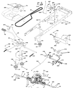 Drive Diagram and Parts List for YTH24V48LS (96043012901)(2011-08) Husqvarna Lawn Tractor