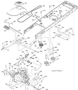 Drive Diagram and Parts List for LTH1538 (96043003802)(2008-04) Husqvarna Lawn Mower