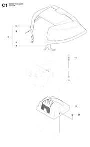 Cover Diagram and Parts List for R16CAWD (966830301)(2009-04) Husqvarna Lawn Tractor