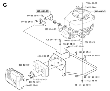 Engine Diagram and Parts List for R11 (953519401)(2004-01) Husqvarna Lawn Tractor