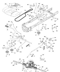 Drive Diagram and Parts List for YTH224TFI (96041034500)(2013-11) Husqvarna Lawn Tractor