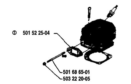 Cylinder Diagram and Parts List for 61 1993-09 Husqvarna Chainsaw