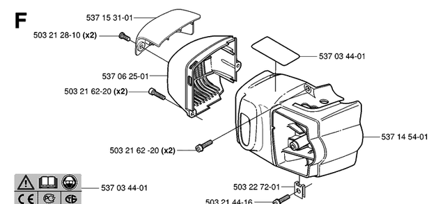 Cover Diagram and Parts List for 326HS99 (X-SERIES)(20030100001-Current) Husqvarna Hedge Trimmer