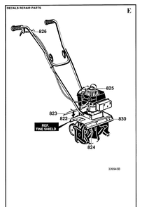 Decals Diagram and Parts List for CT16 1997-04 Husqvarna Cultivator