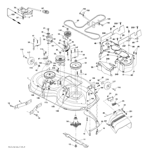 Mower Deck / Cutting Deck Diagram and Parts List for TS142L  Husqvarna Lawn Tractor