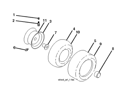 Wheels And Tires Diagram and Parts List for CTH164T (96051010700)(2013-07) Husqvarna Lawn Tractor