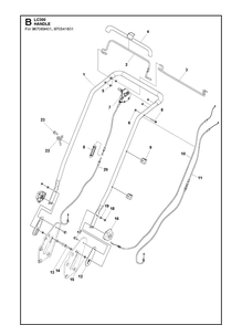 Handle 6 Diagram and Parts List for LC353V  Husqvarna Lawn Mower