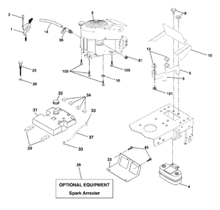Engine Diagram and Parts List for YTH1848XP (954567260-C)(2001-10) Husqvarna Lawn Tractor
