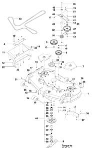 60 Inch Deck Diagram and Parts List for PZ6034FX (966516801)(2009-09) Husqvarna Lawn Mower