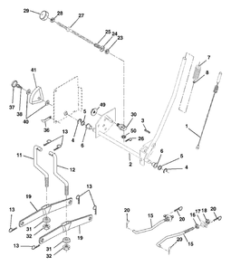 Mower Lift Diagram and Parts List for CT130 (954170017-D)(2001-08) Husqvarna Lawn Tractor