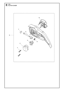 Clutch Cover Diagram and Parts List for 225I  Husqvarna Chainsaw